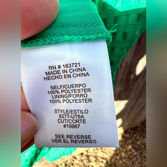 Green Grid Ruffle-Strap Mini Dress - Picture 7 of 7